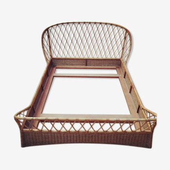 Vintage rattan bed 140x200cm