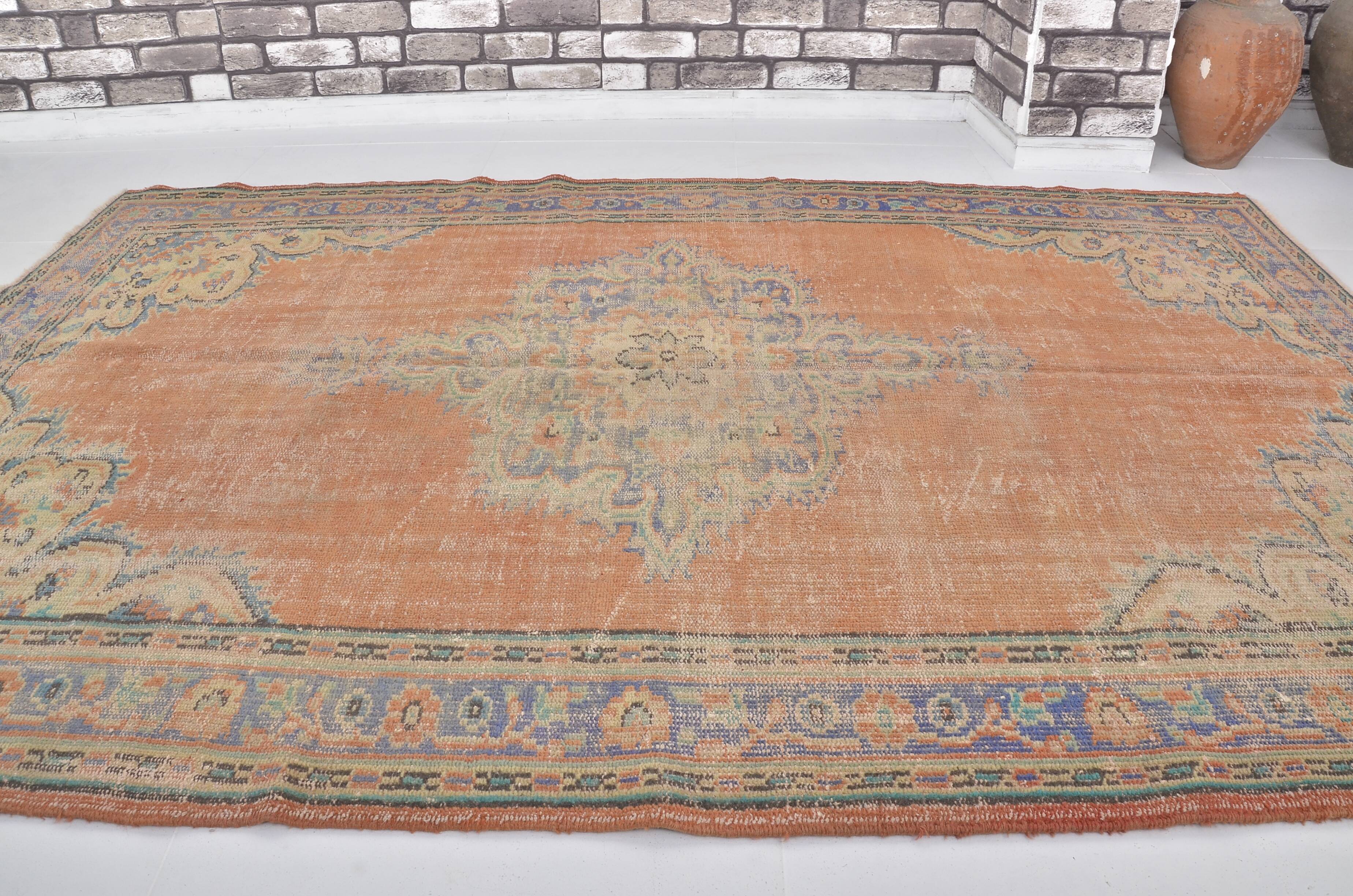 Oushak Turkish Orange Carpet sku 1703