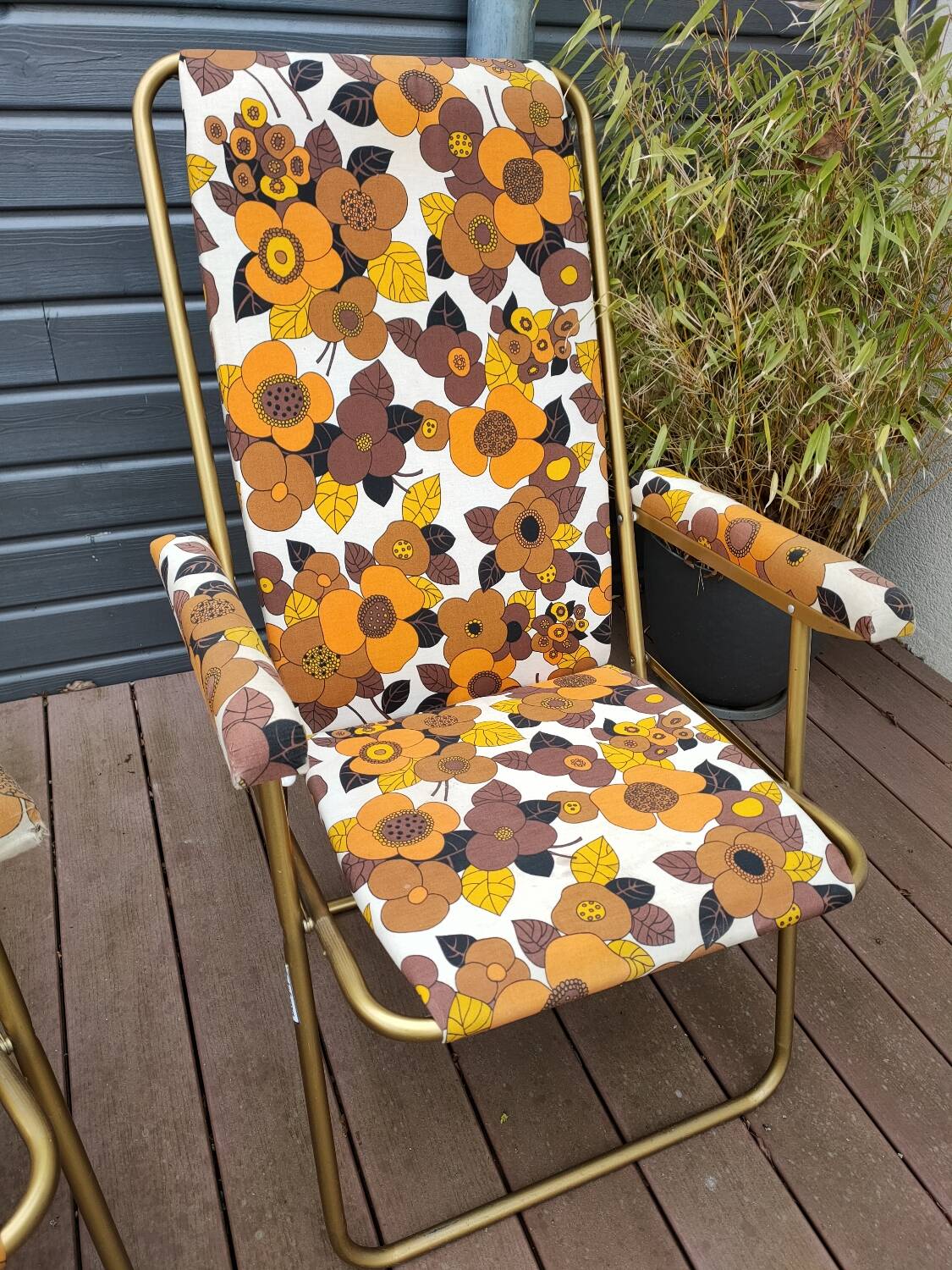 Paire de chaises de camping pliantes Lafuma vintage