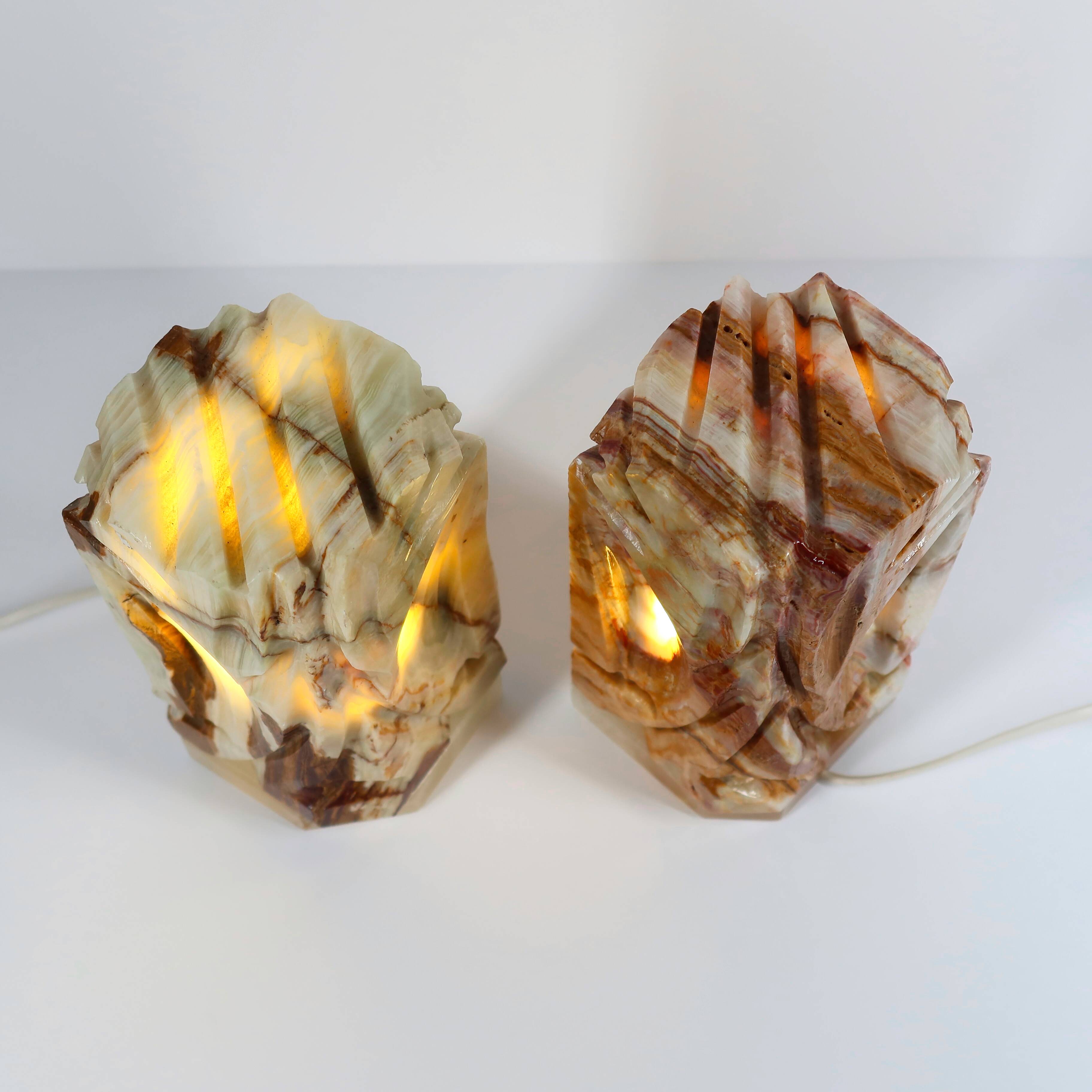 Pair of Onyx Bedside Lamps