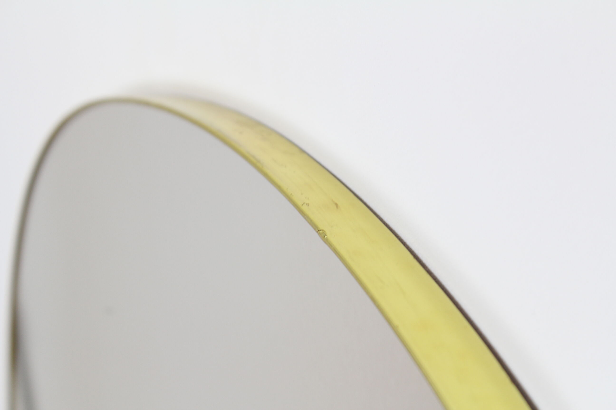 Mirror oval gilded brass hooping 92x64cm, mid century