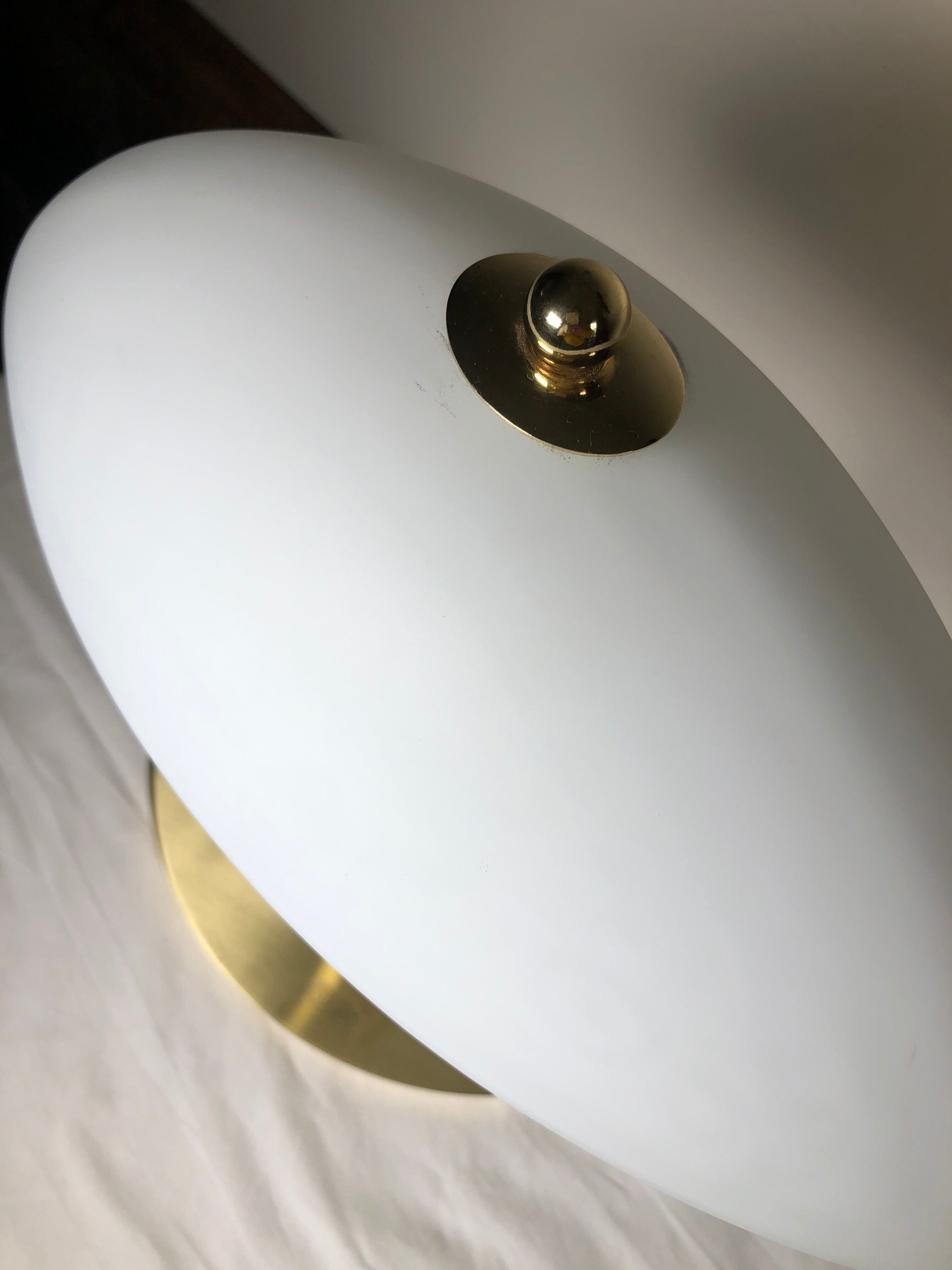 Brass lamp and opaline touch switch