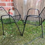 Paire Fauteuil Ancien EMU RIO Métal Noir Vintage