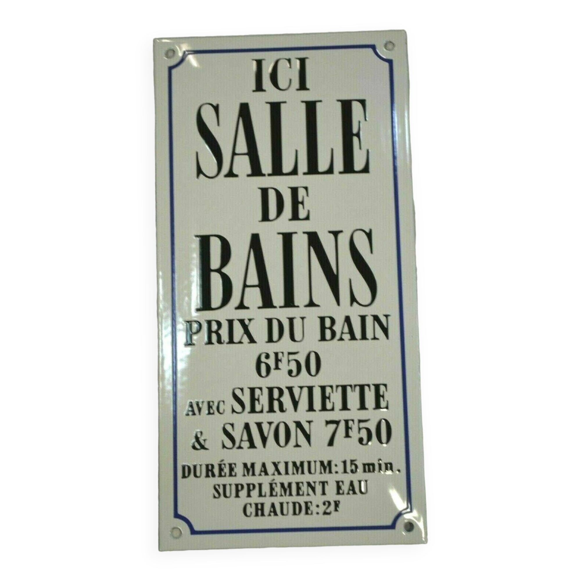 Enameled bathroom plate