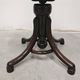 Antique curved wooden piano stool with kilim fabric from the 1910s.
