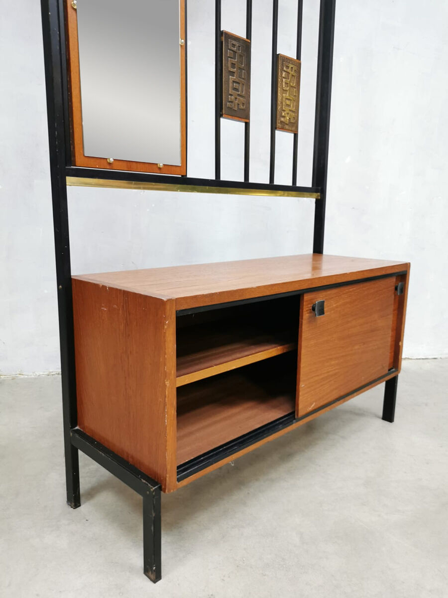 Midcentury vintage design coat & hat rack mirror