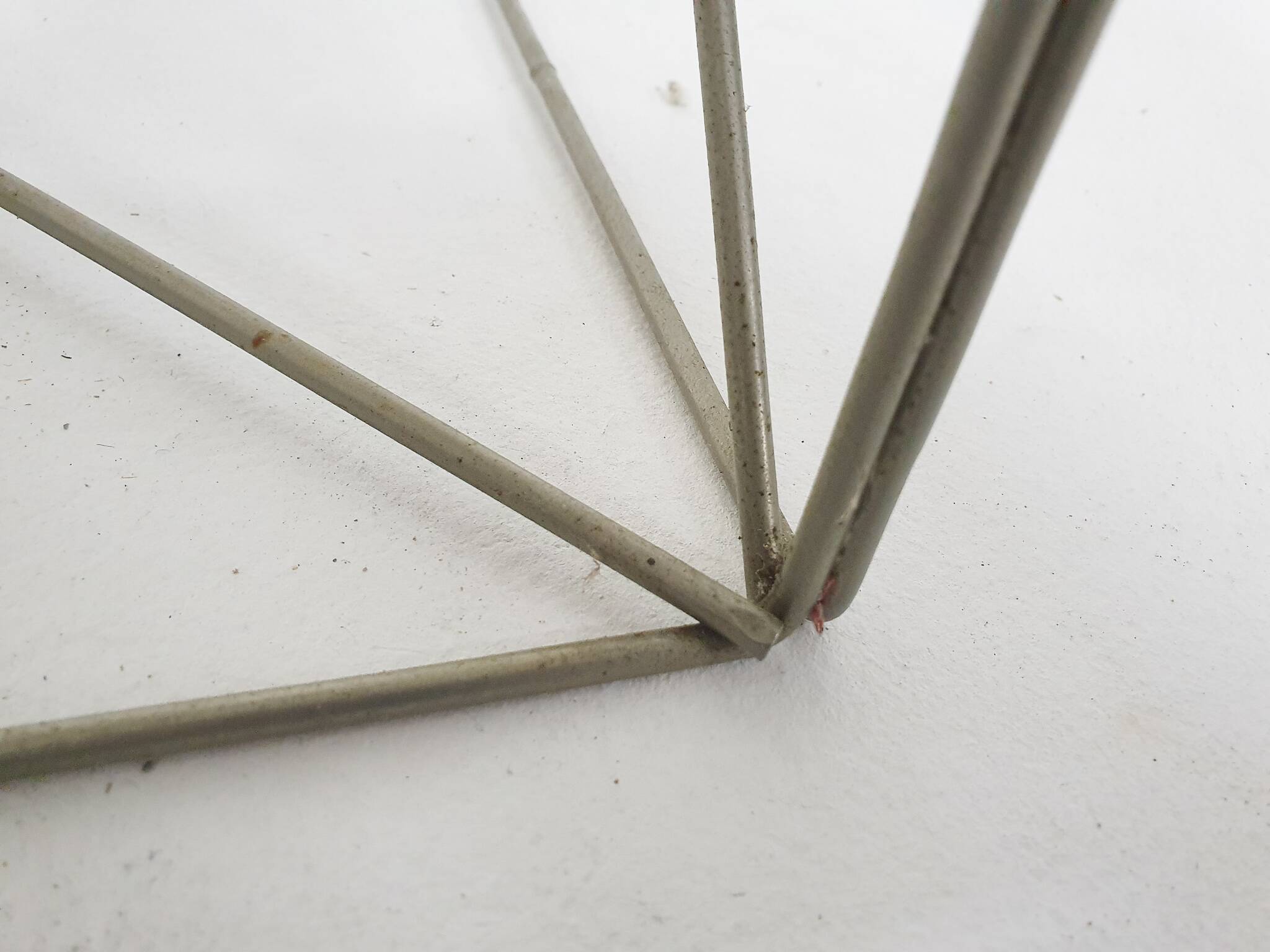 Rare metal and glass side table by Max Sauze, Isocele, France 1960's