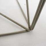 Rare metal and glass side table by Max Sauze, Isocele, France 1960's