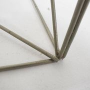 Rare metal and glass side table by Max Sauze, Isocele, France 1960's