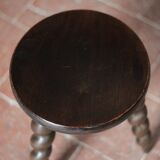 Vintage stool, wooden stool, tripod stool with turned legs, plant stand