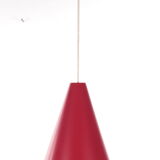Lampe suspendue à pointe rouge avec du verre fabriquée dans les années 1960.