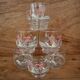 6 Verres transparent décors fleuris Luminarc vintage