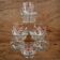 6 transparent glasses with vintage Luminarc floral decorations