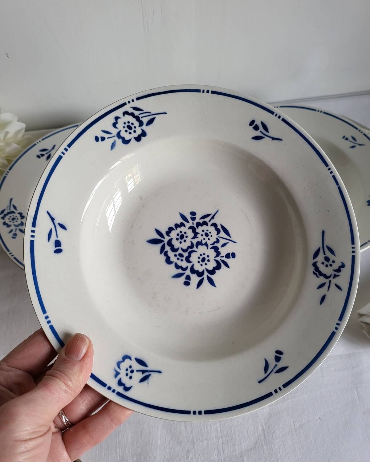 4 Deep Plates in earthenware Moulin des Loups & Hamage model Lucien