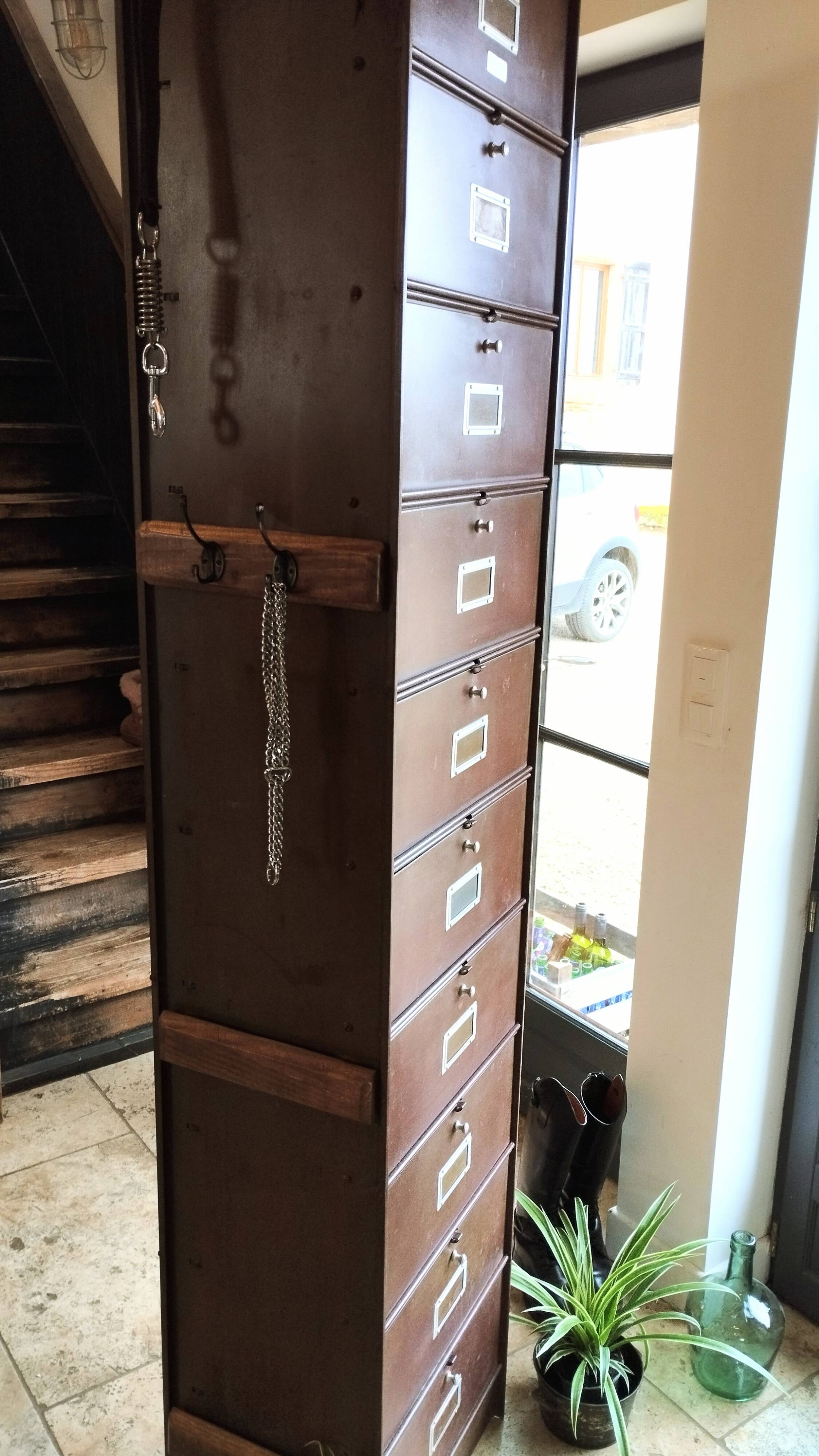 A vintage Roneo industrial flapper from the 1950s with a rusty patina
