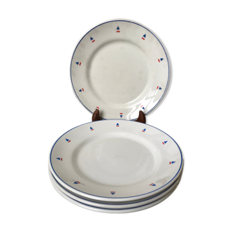 Lot de 4 assiettes à desssert motifs géométiques