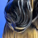 Italian Majolica Shitzu Dog Sculpture by Bravo Italy 1970
