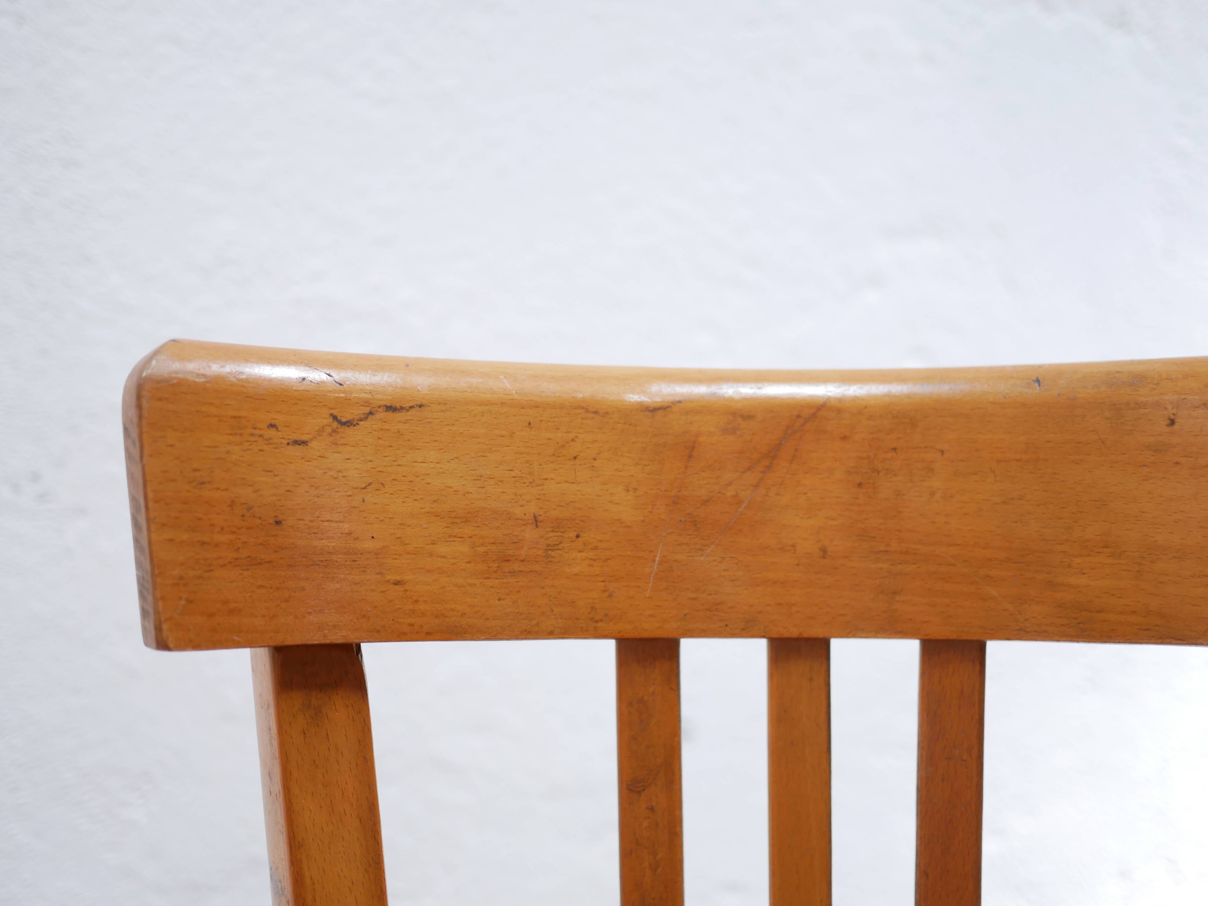 Vintage wooden bar chair by Baumann editions