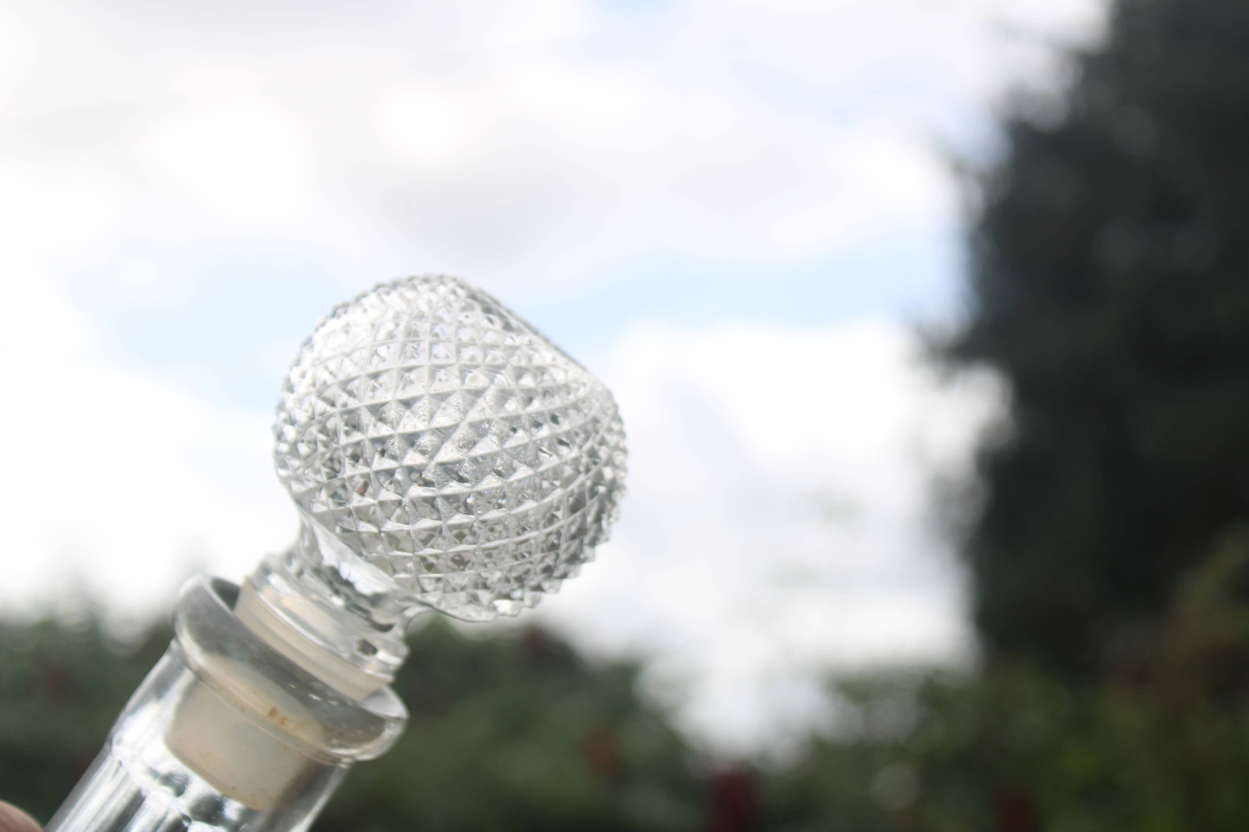Superb vintage chiseled glass carafe