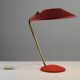 Red Shrink-Lacquered Brass Table Lamp, Germany, 1950s