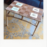 70s rattan coffee table