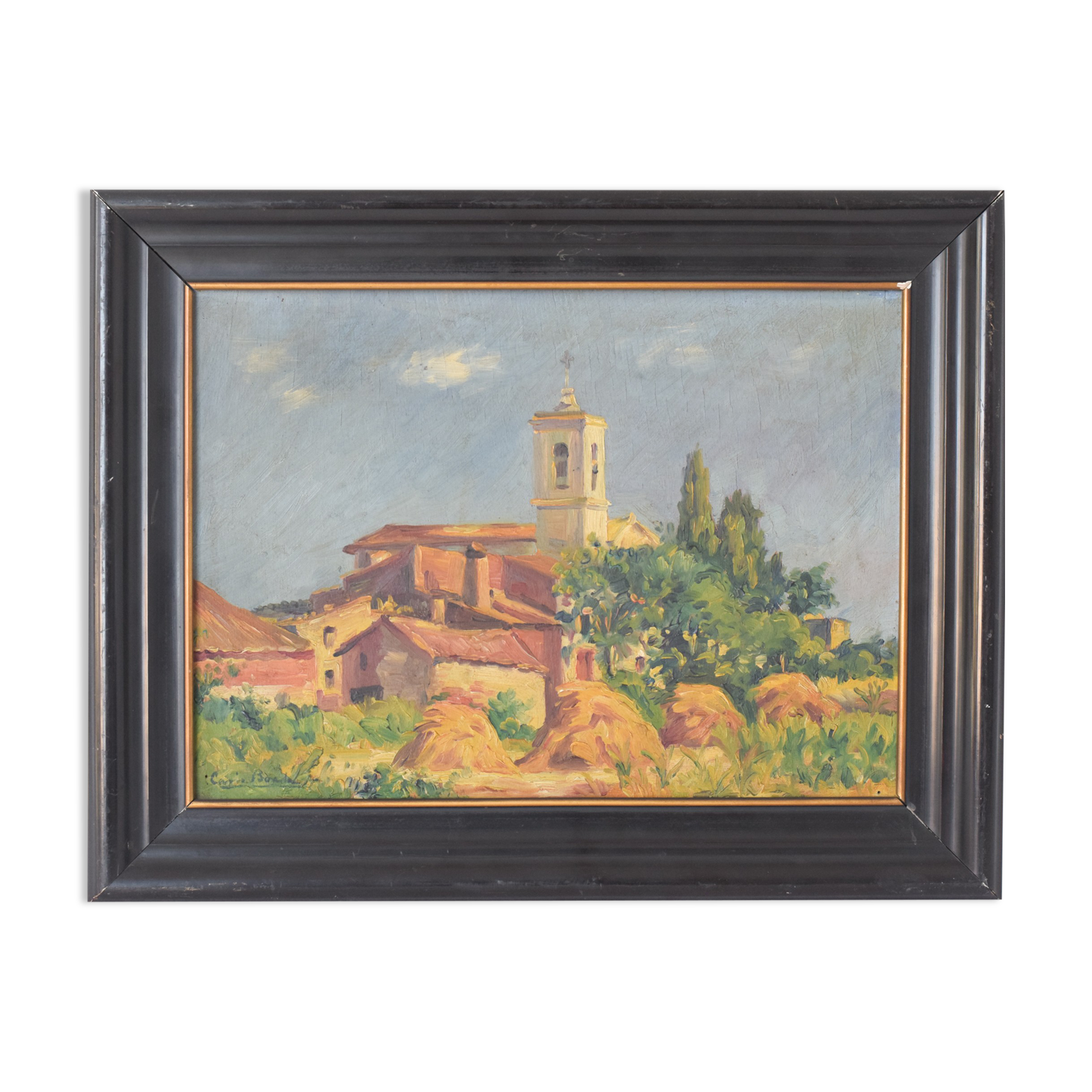 Landscape with village in golden light 'Sant Andreu de Salou'