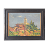 Landscape with village in golden light 'Sant Andreu de Salou'