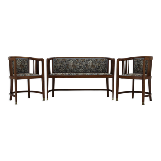 1900s set of viennese secession sofa and armchairs