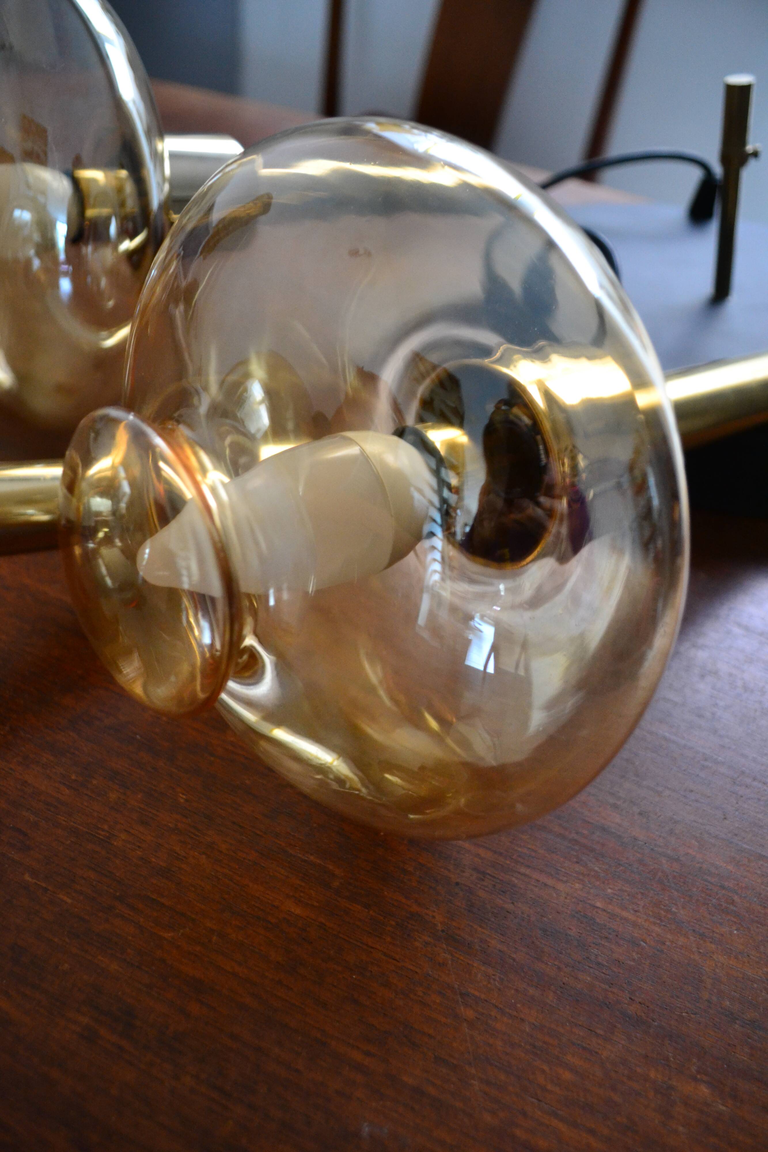 RAAK waterfall chandelier from the 70s with smoked glass