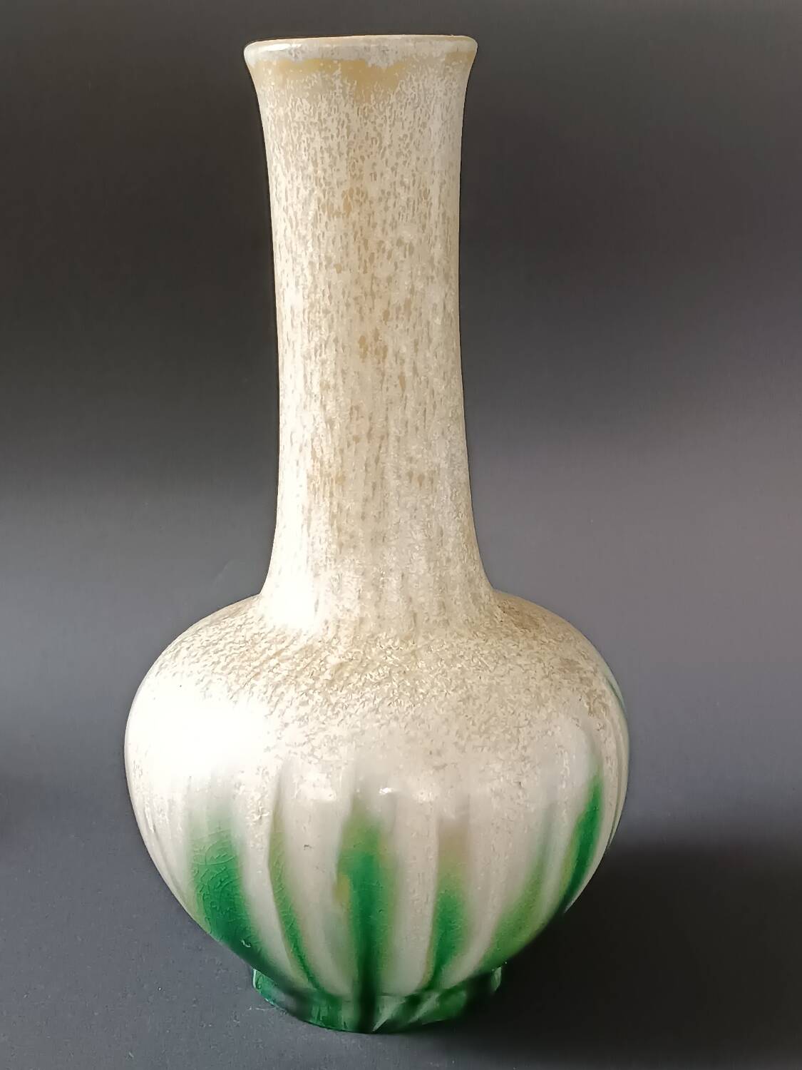 Art Nouveau stoneware vase with crystallization
