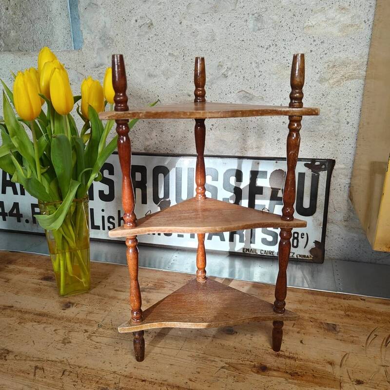 Vintage wooden corner shelf