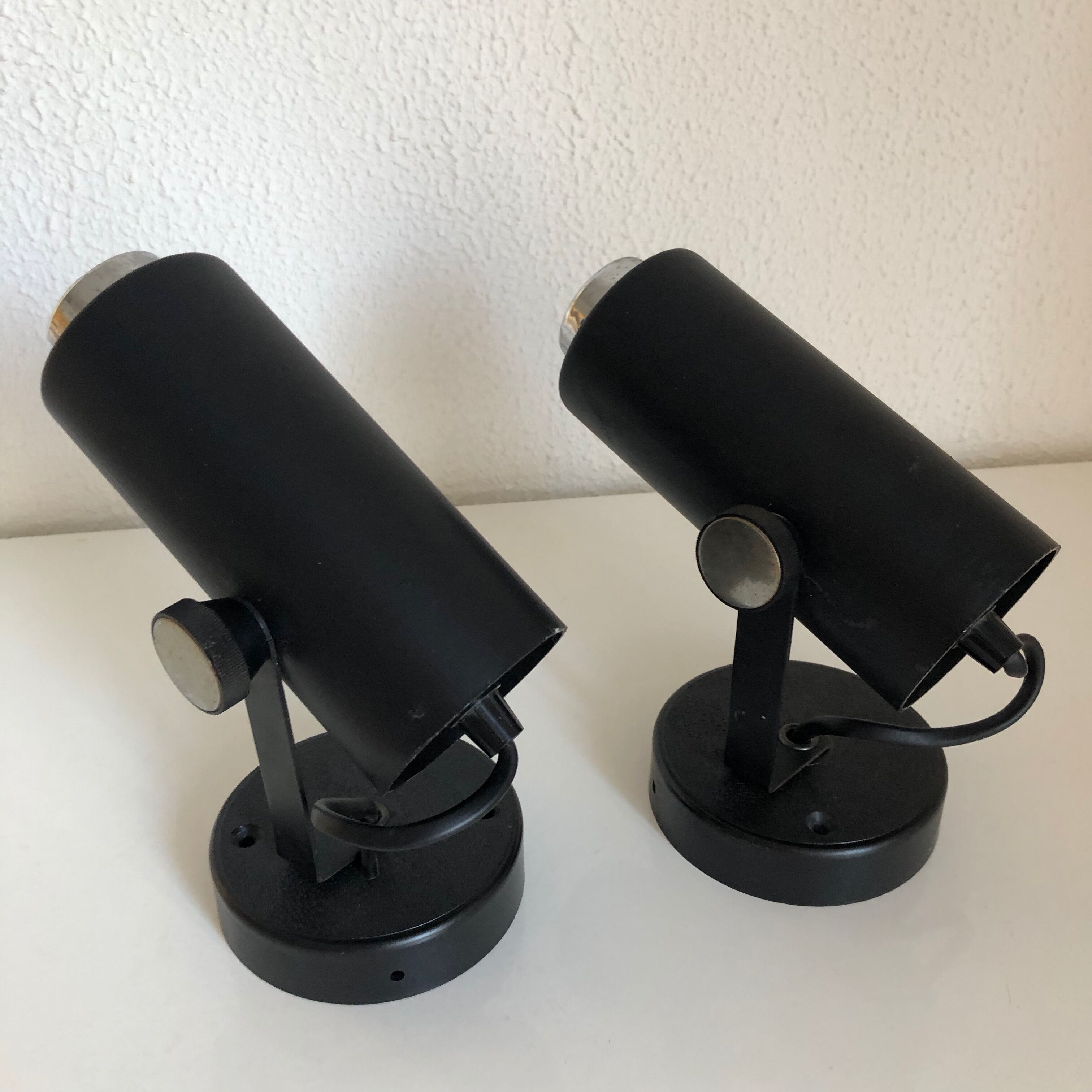 Pair of black spots vintage tubes 1950