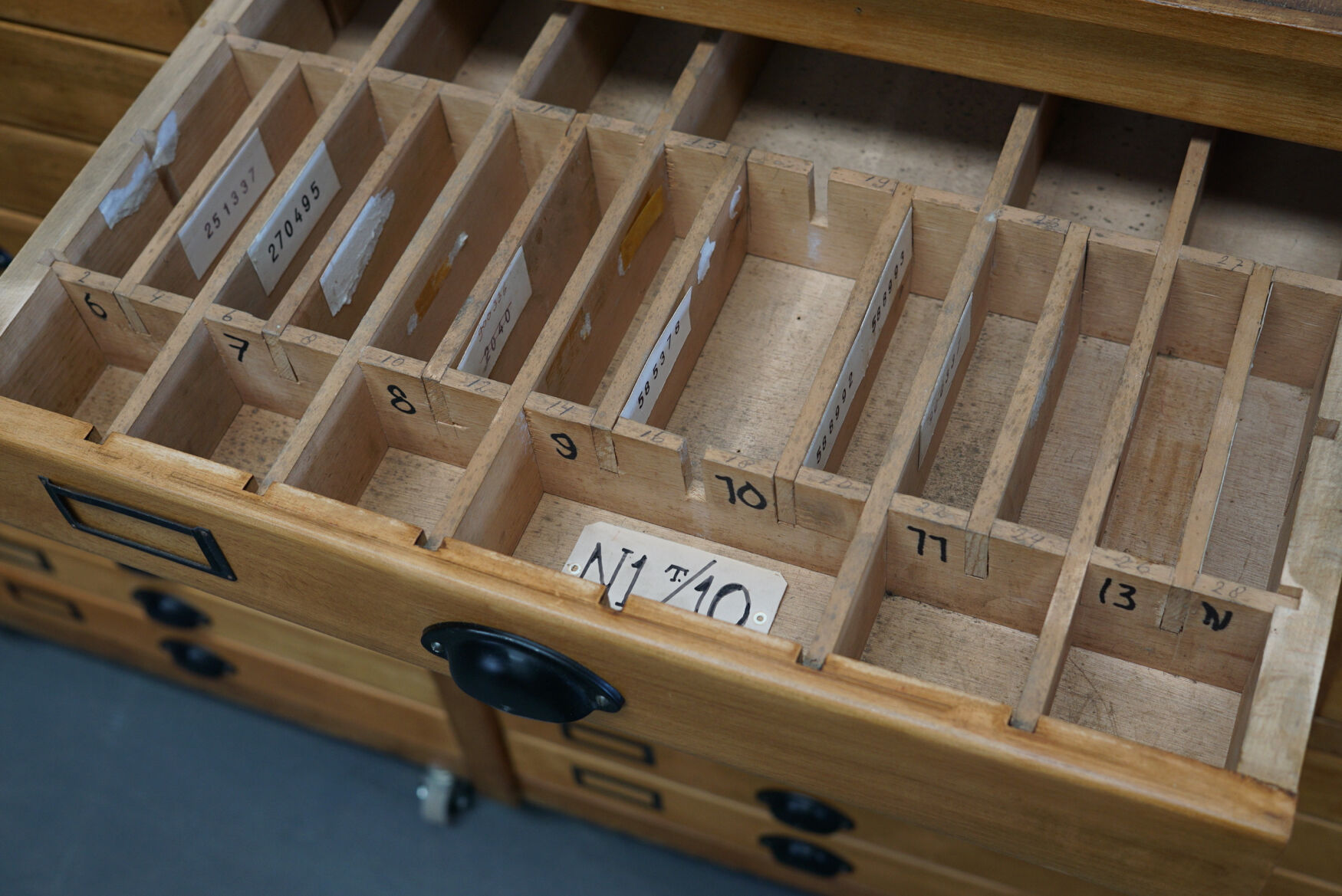 German beech apothecary cabinet, 1930s