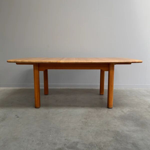 Large solid oak dining table by Wasa, 1990s