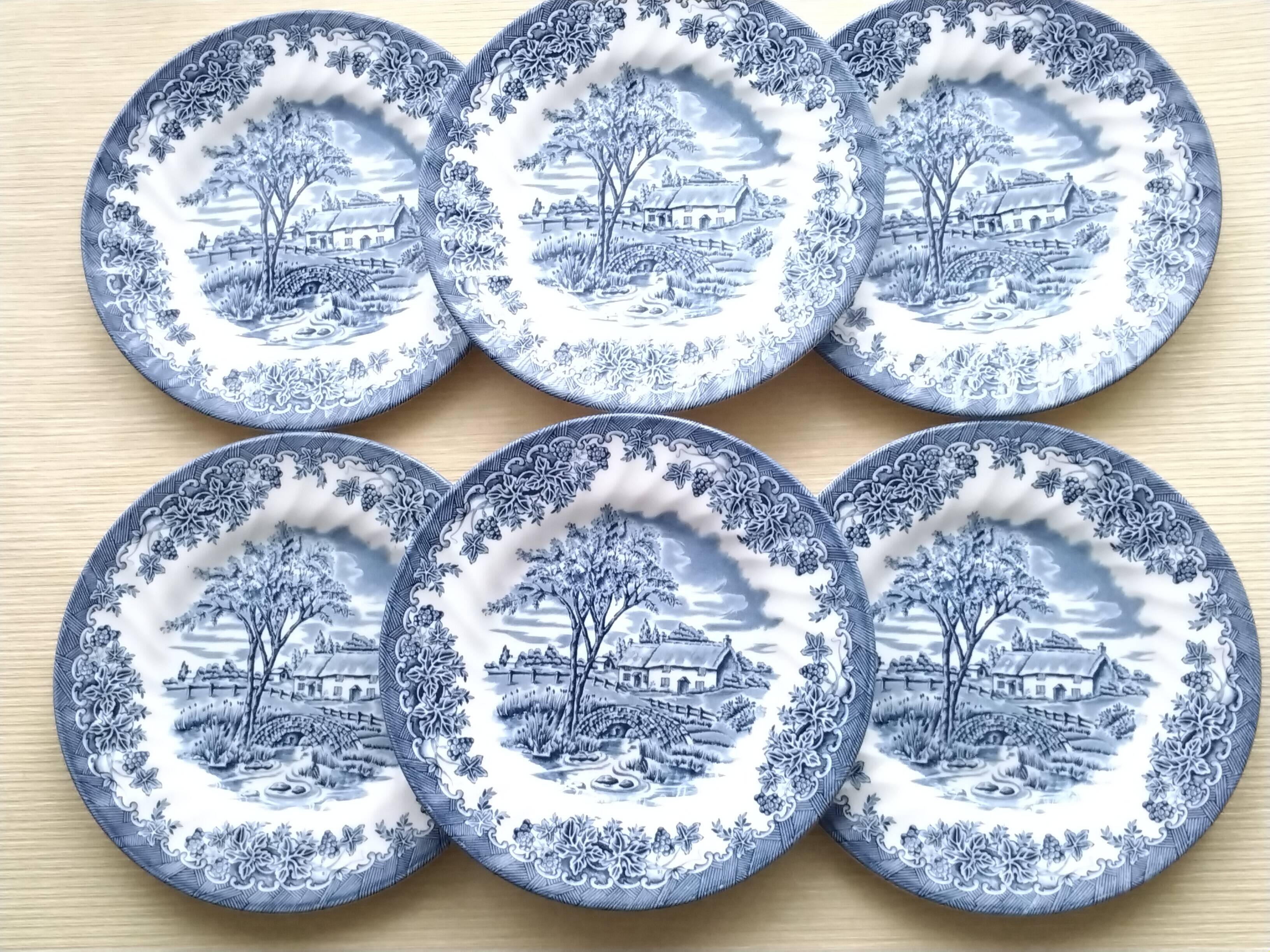 6 Churchill Dessert Plates "Georgian Collection" Model