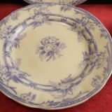Service de 6 assiettes plates faience Sarreguemines Cérès Mauve Lavande
