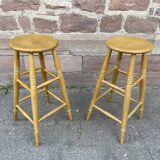 pair of wooden bar stools 1960