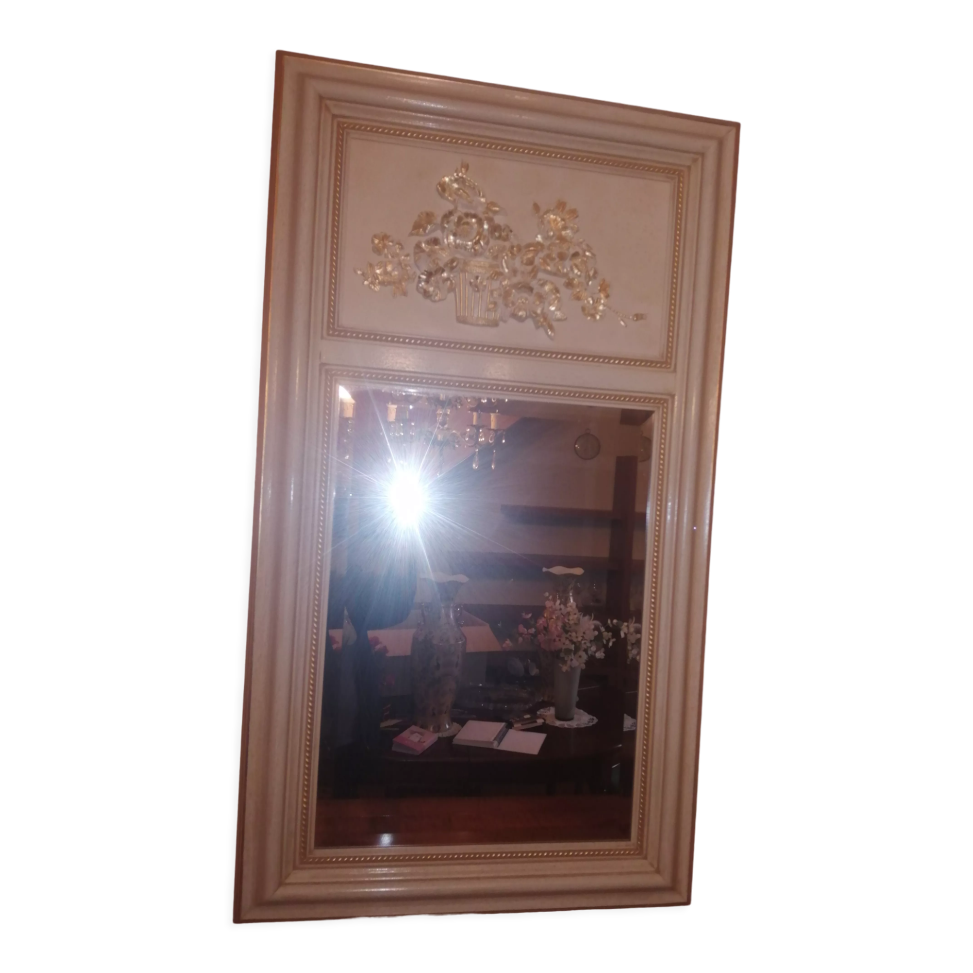 Large carved wooden mirror 70x125cm