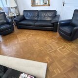 MAILLOL 3-seater sofa and 2 armchairs in leather - by DUVIVIER