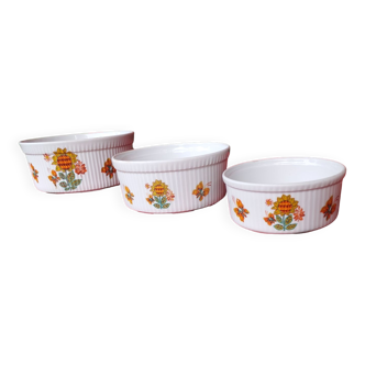 3 nesting salad bowls Tuileries porcelain gold cup of good French taste