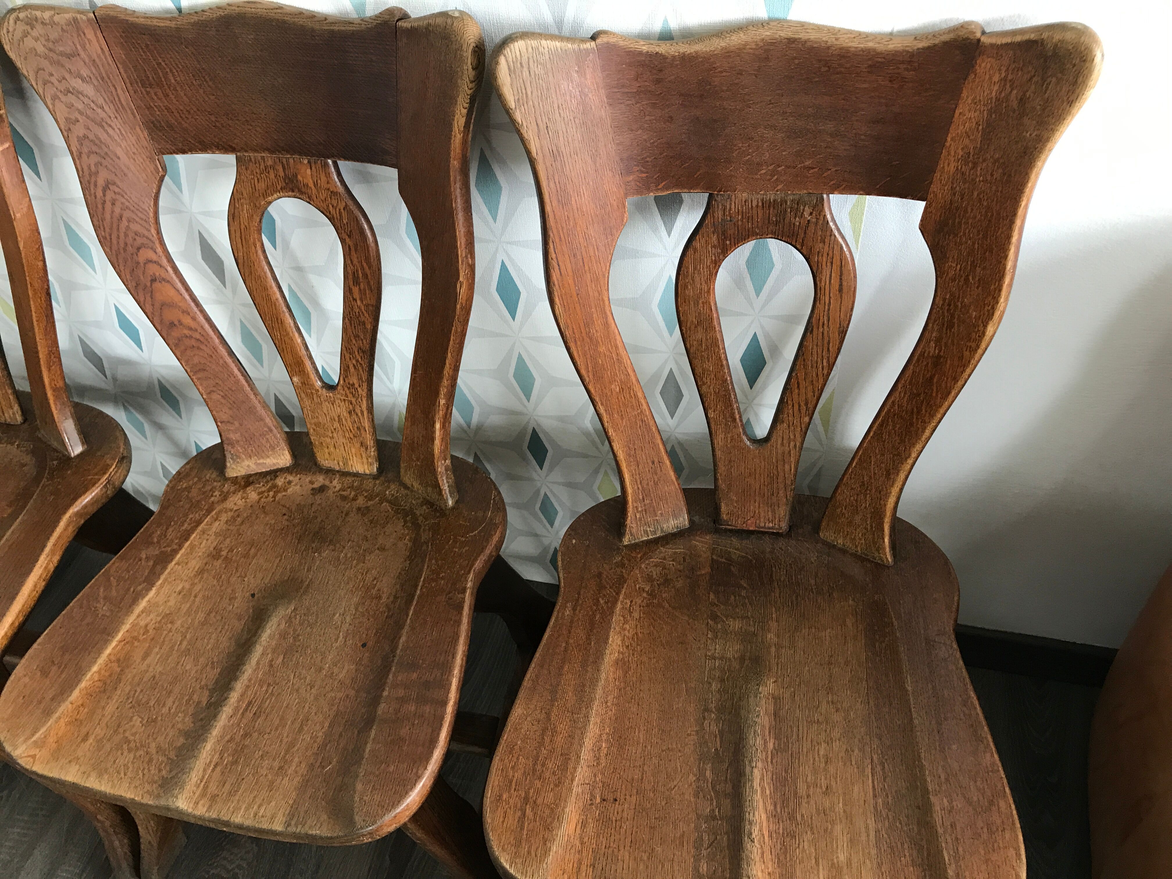 4 brutalist bistro chairs