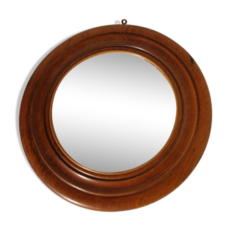 Miroir bois rond vintage - 24cm