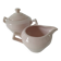 Art Deco sugar bowl and milk jug Céranord Saint-Amand pale pink