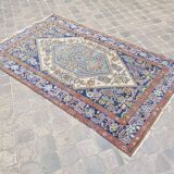 Tapis d'orient fait main vintage persan ancien Melayer 216 X 130