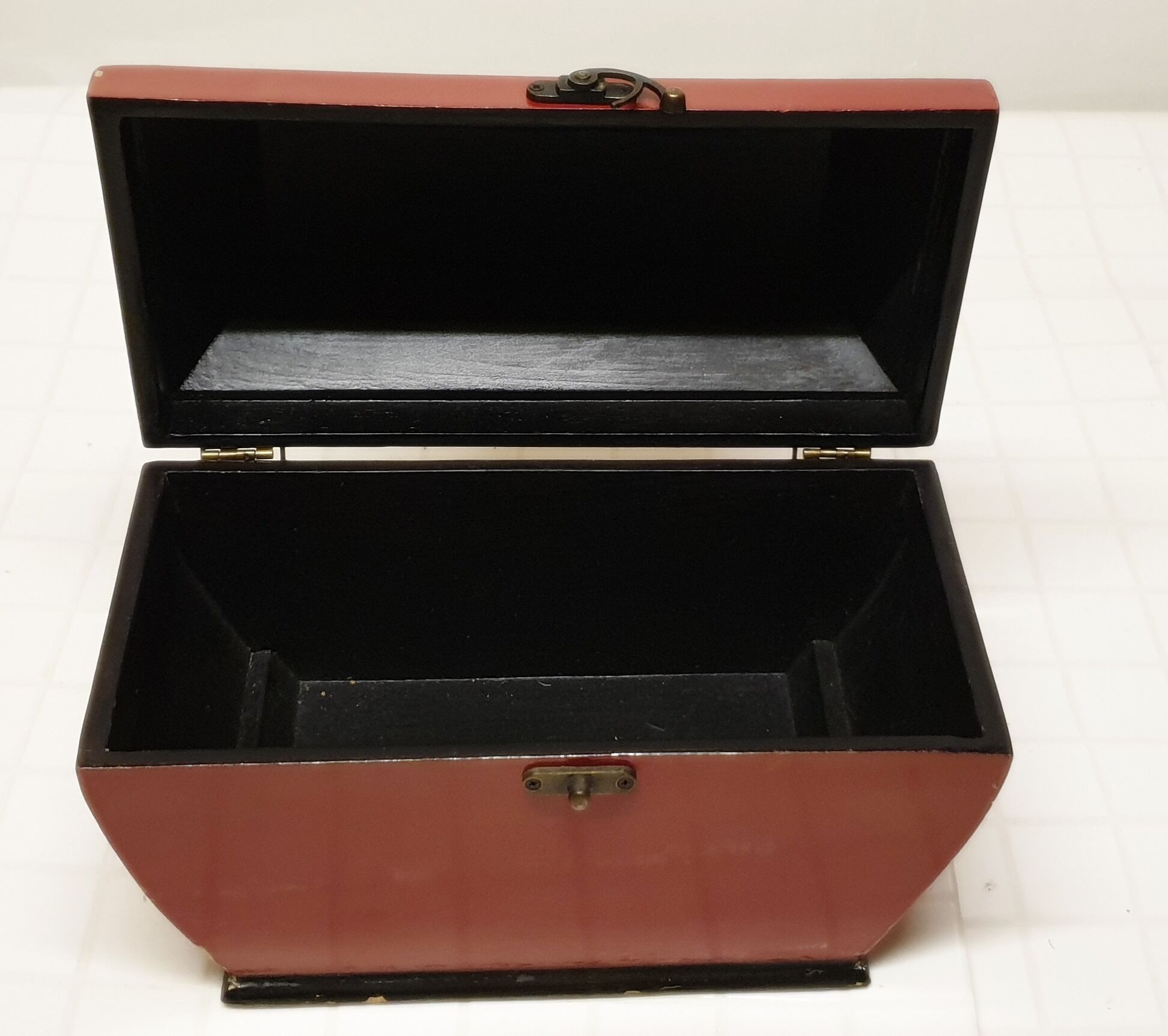 Old lacquered wooden box