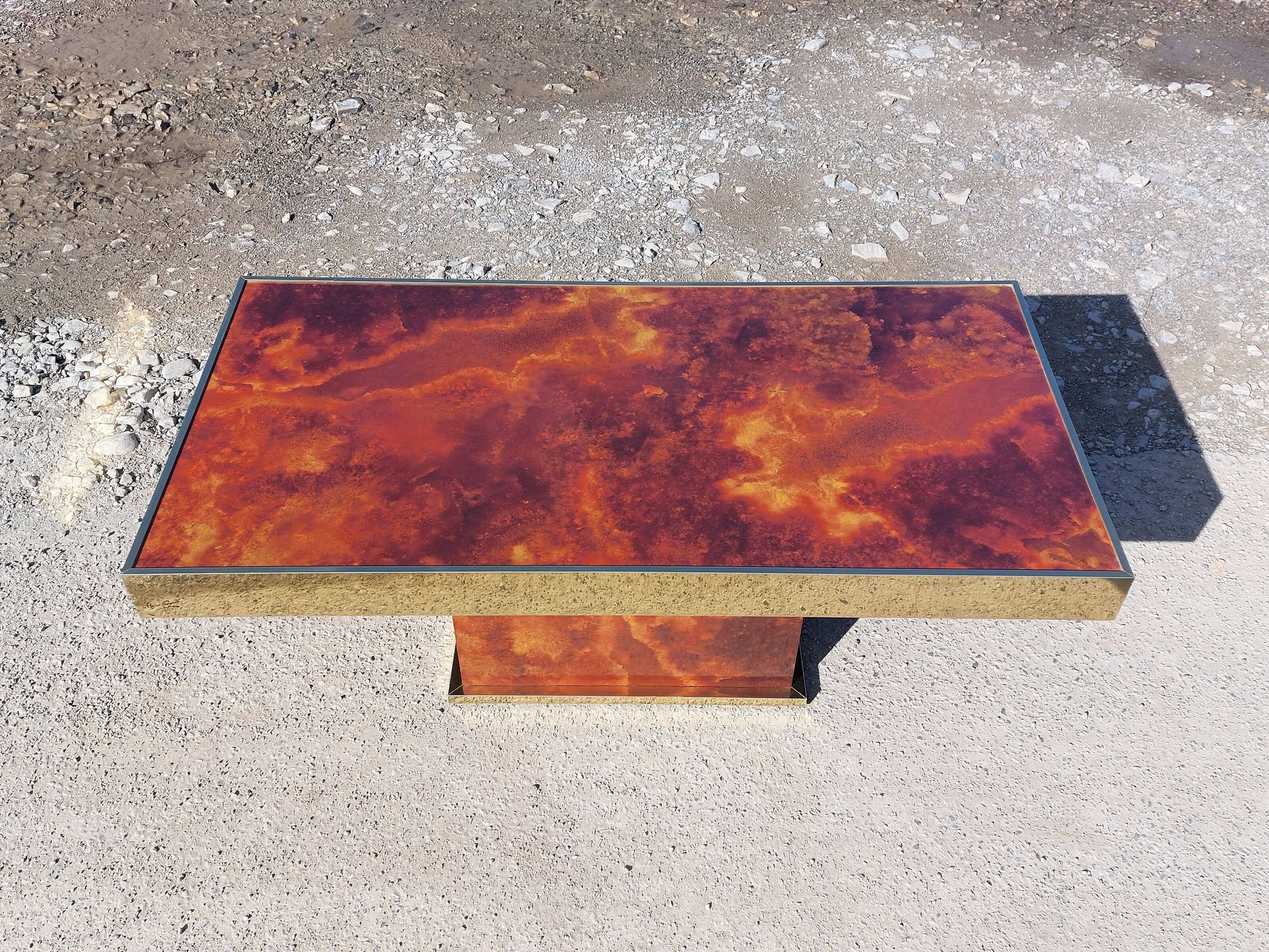 Rectangular coffee table Hervé Chapuis - 1970s