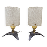 Pair of vintage bedside lamps 1960 design french light vintage perspex plexiglass