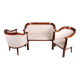 Biedermeier Seating Set in Walnut and Ebony, Austria, 1820s, Set of 3