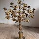 Pair of large 9-light altar candelabra, 19th century, in bronze and brass