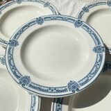 5 Deep plates in blue ironstone Salins, Arbois Ennege model